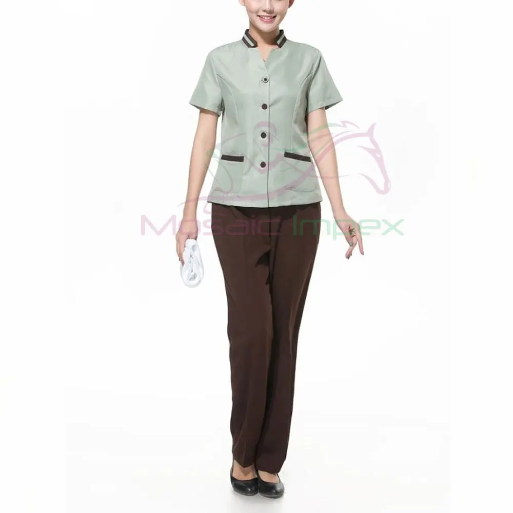 Мозаика Impex Высококачественная Женская рабочая одежда с короткими рукавами Новая Чистящая форма новейшего дизайна для гостиничных номеров