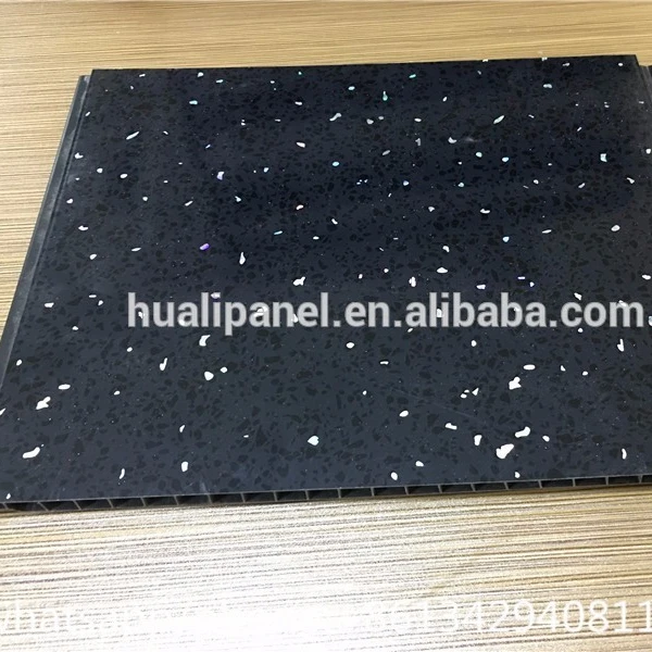 
UK market hot stamping sparkle surface plastic panel for wall and ceiling 