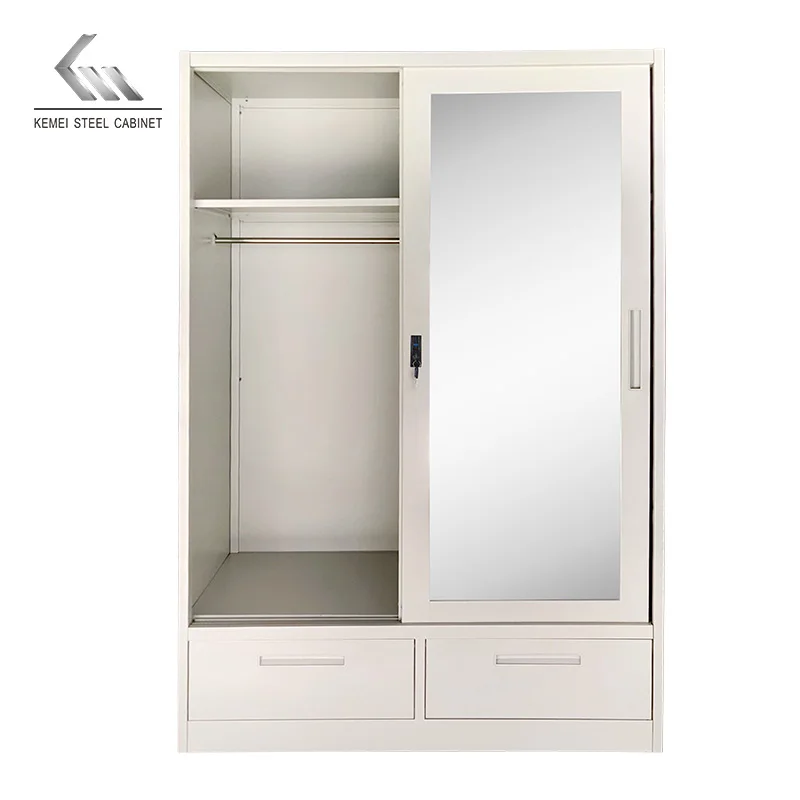 Easy installation Hot Sale Custom Made Bedroom Wardrobes Modern Design Furniture Multi-Storage Wardrobe with Two Drawers