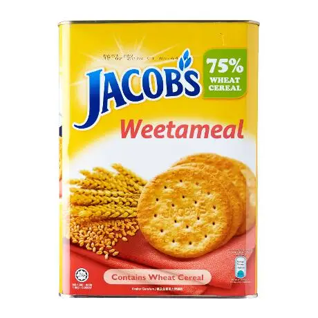 Популярный малазийский бренд крекеры для печенья Jacob в олове из высококачественного волокна высокожелеза низкого натрия или
