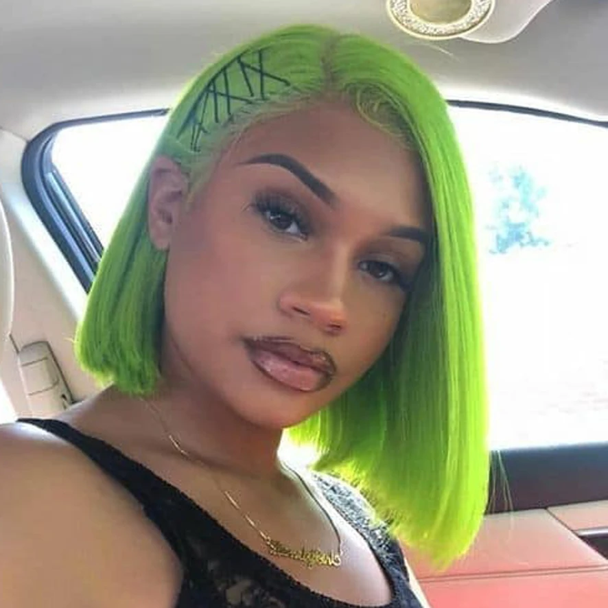 2019 хорошее качество, зеленые фронтальные парики на сетке, 100% человеческие волосы, фронтальные парики на сетке, предварительно выщипанные шелковые прямые с детскими волосами