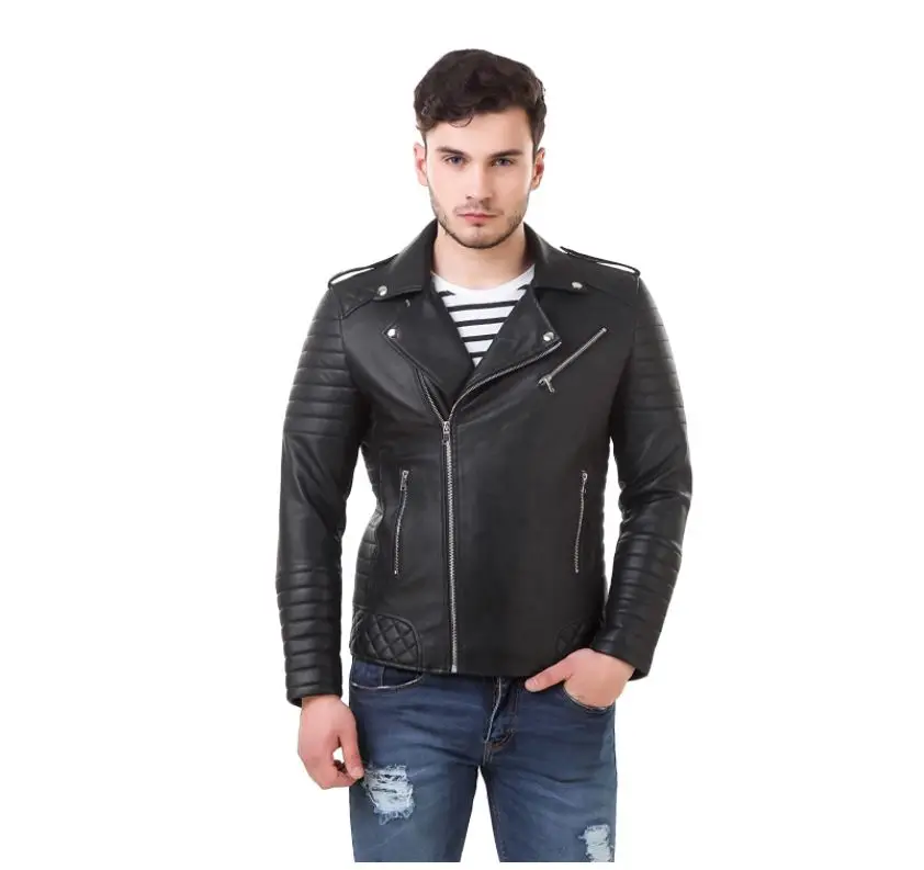Leather Men Biker Jacket Cow leather wear