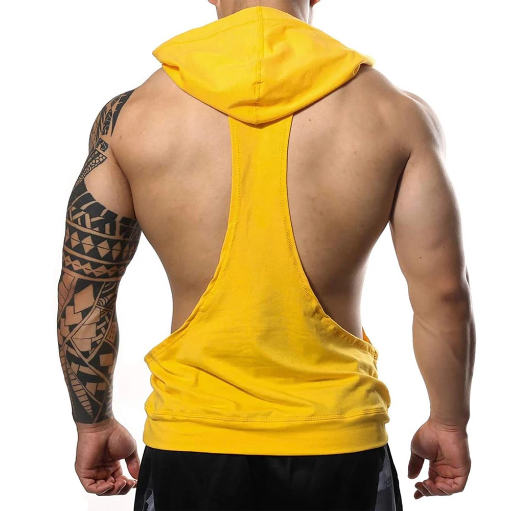 
Manstore Mens Workout Hooded Tank Tops Sleeveless Muscle Gym Hoodies with Kanga Pocket 