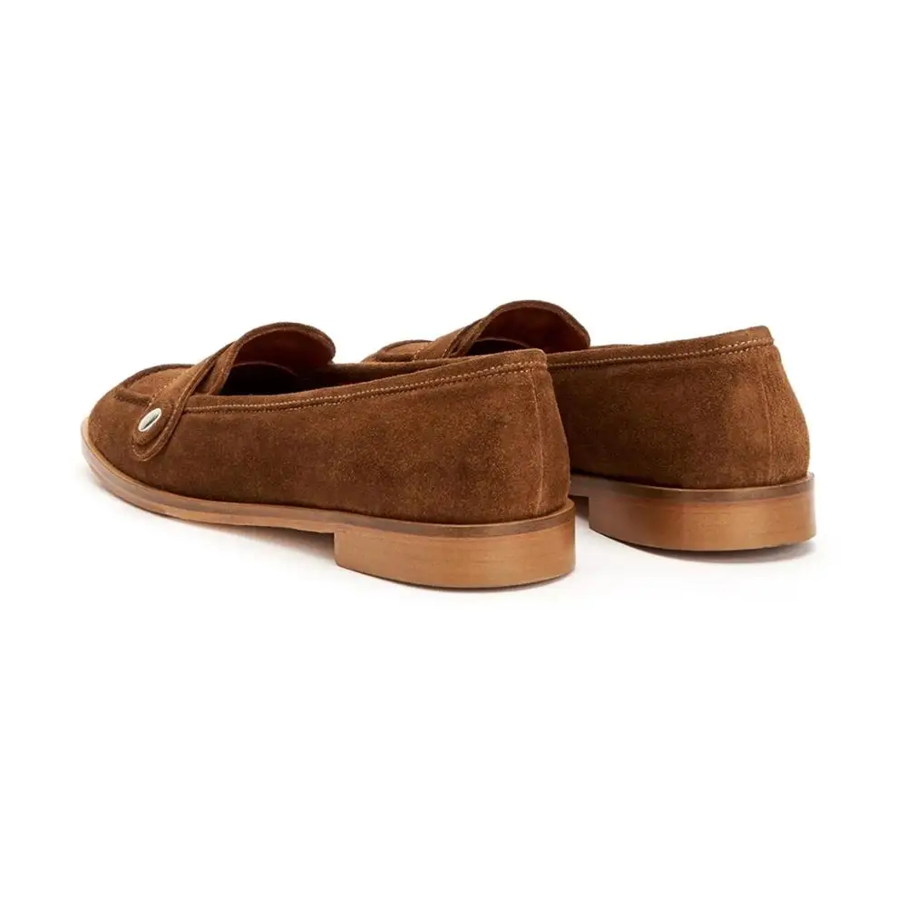Flat women elegant suede slip on flat genuine leather shoes lady footwear moccasin shoes (LAJft0014)