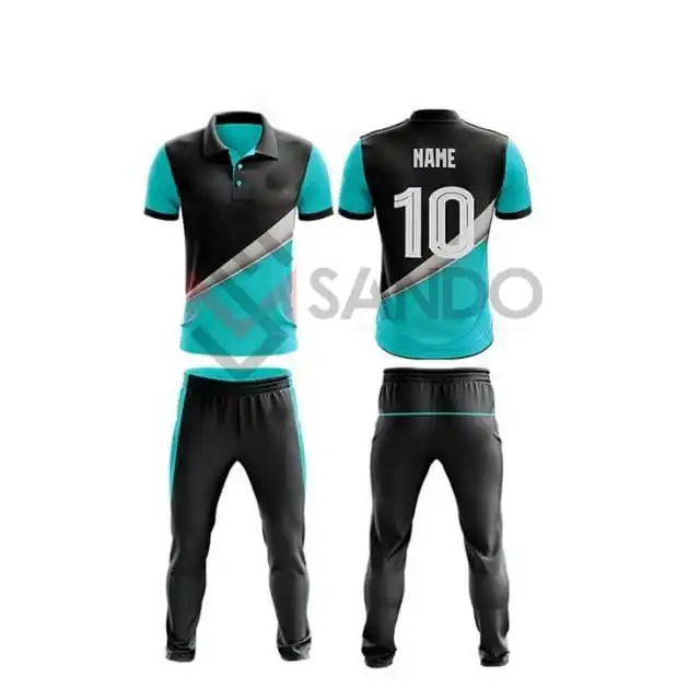 High quality Sustainable Polyester printed cricket uniforms for men women and children sport uniform