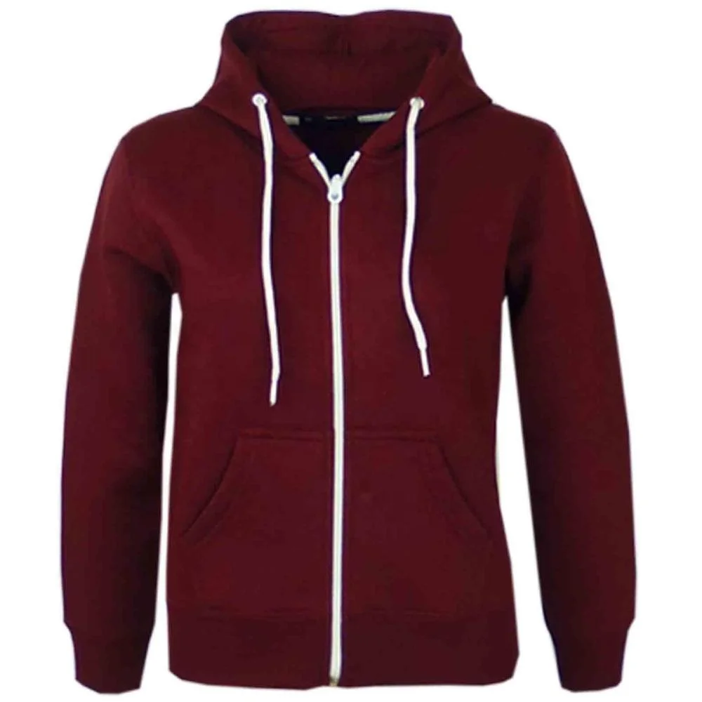 OEM good quality cheap price Red plain slim fit zipper fleece Hoodie