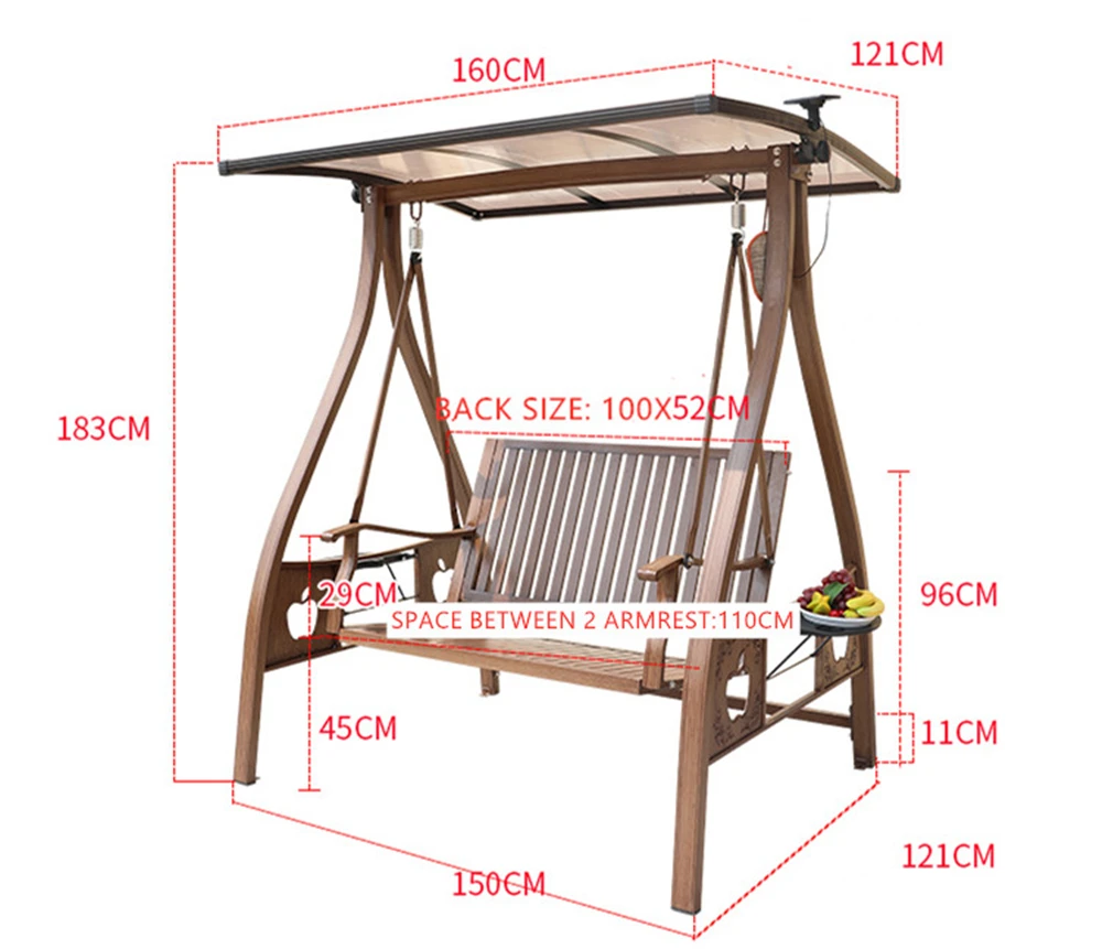 3 seater garden swing chair patio hammock chair swing outdoor cast aluminum  hanging chair