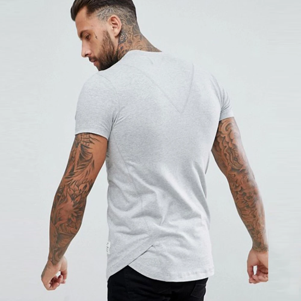  Мужская хлопковая футболка свободного покроя с открытыми плечами