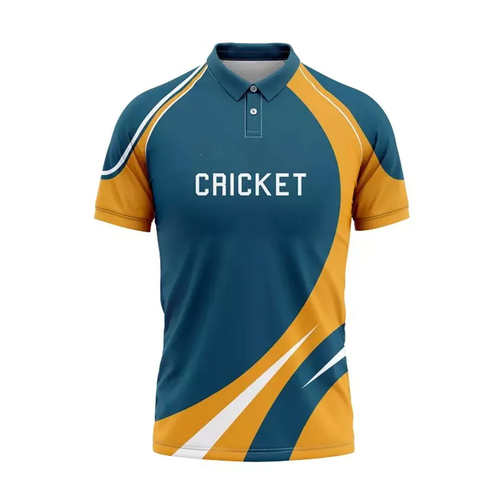 Custom Sublimation 100% Polyester High Quality Quick Dry Cricket Jersey Sports T Shirt
