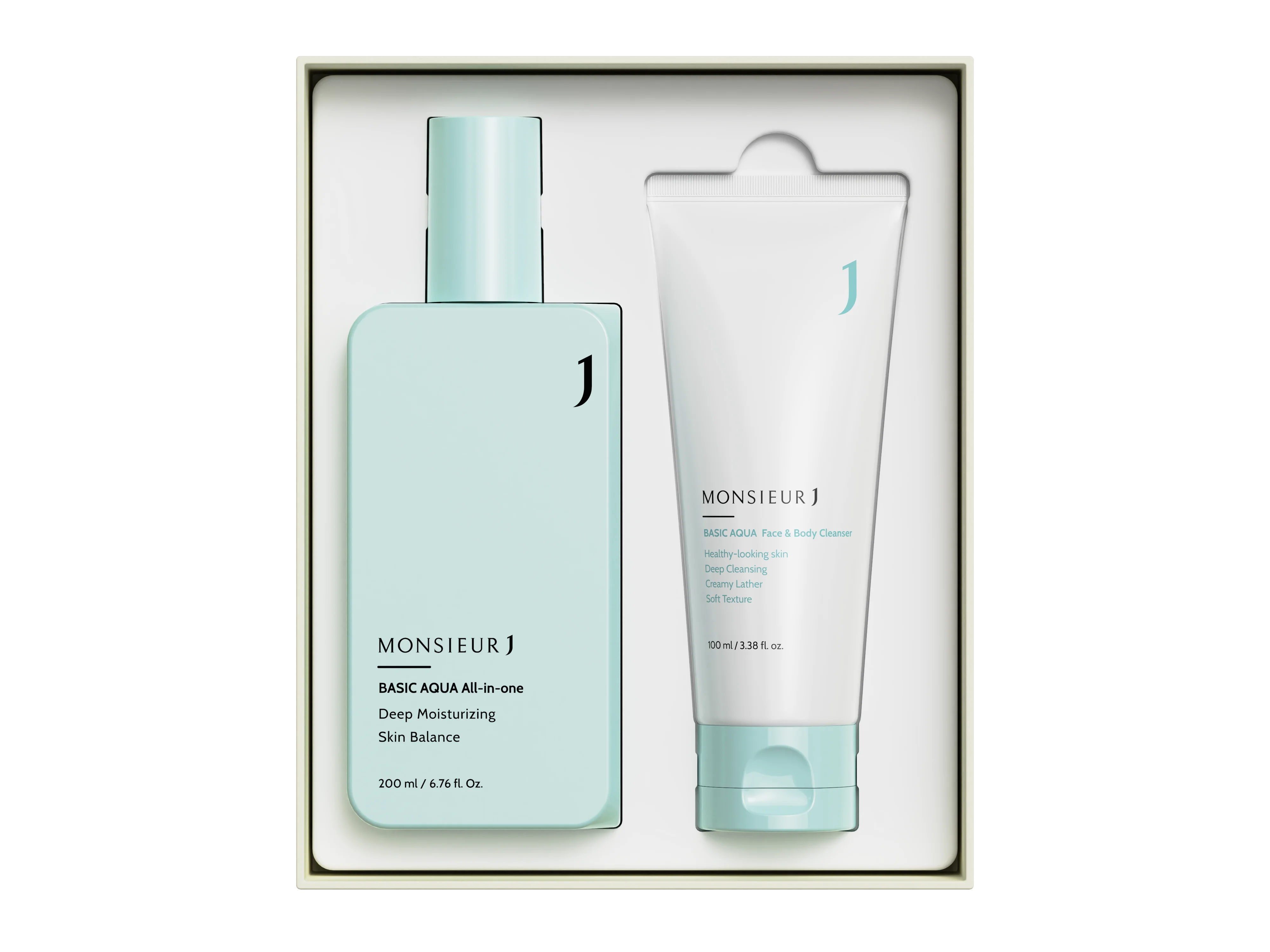 [MONSIEUR J] BASIC AQUA Special Set All in one 200ml  + cleanser 100ml - Korean cosmetics face care