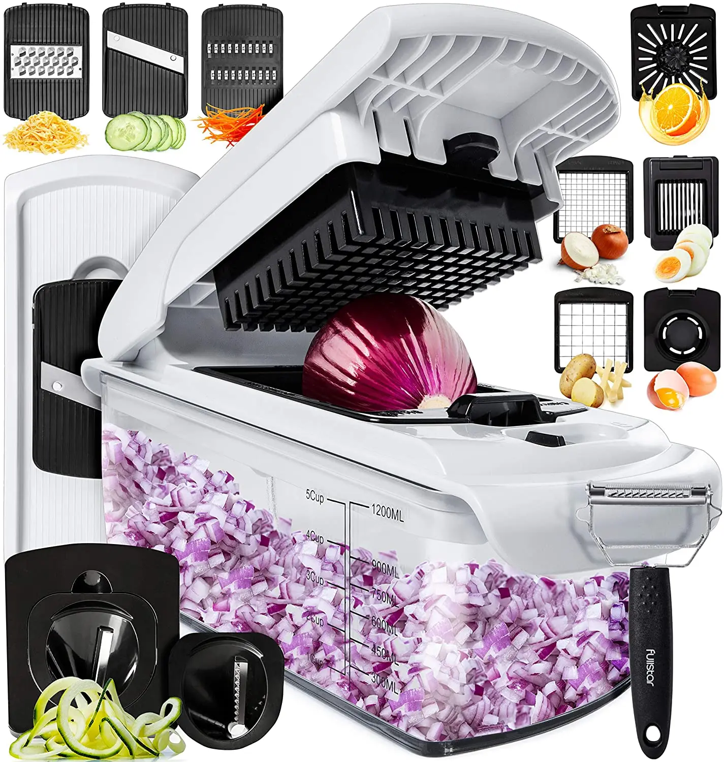 Top Hot Selling NEW Fullstar 11-in-1 Vegetable Chopper Pro Plus - Food Veggie Dicer Mandoline Juicer - Onion Chopper