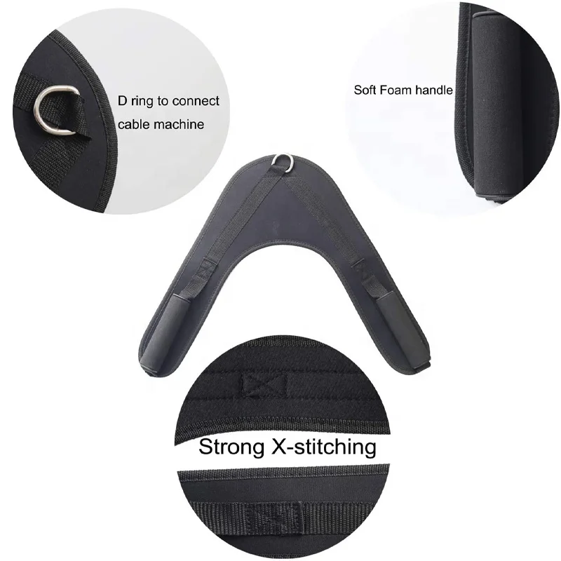 Abdominal Crunch Harness Straps,Back Exercise Ab Pulling Harness Shoulder Strap V-shape Crunch Belt,Abdominal for Cable