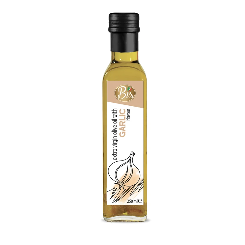 
Top quality extravirgin olive oil with garlic flavour 250ml Bis brand and Private Label 