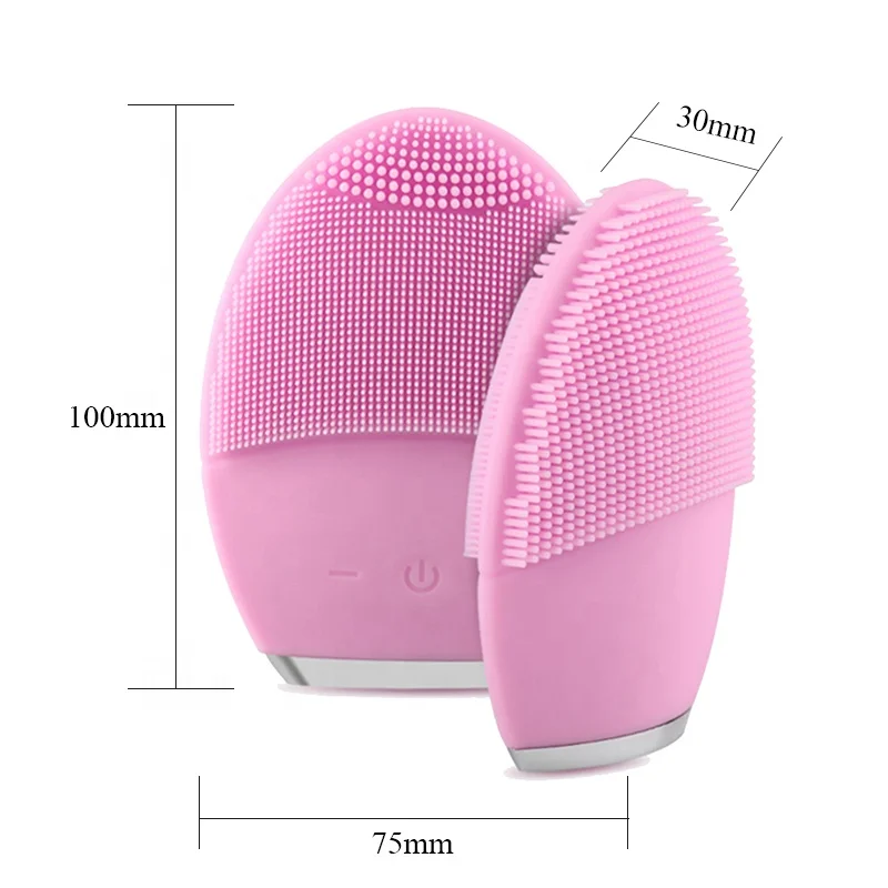 IPX7 Waterproof Electric Sonic Vibration Face Brush Silicon Cleaning Brush Facial Silicone Brush