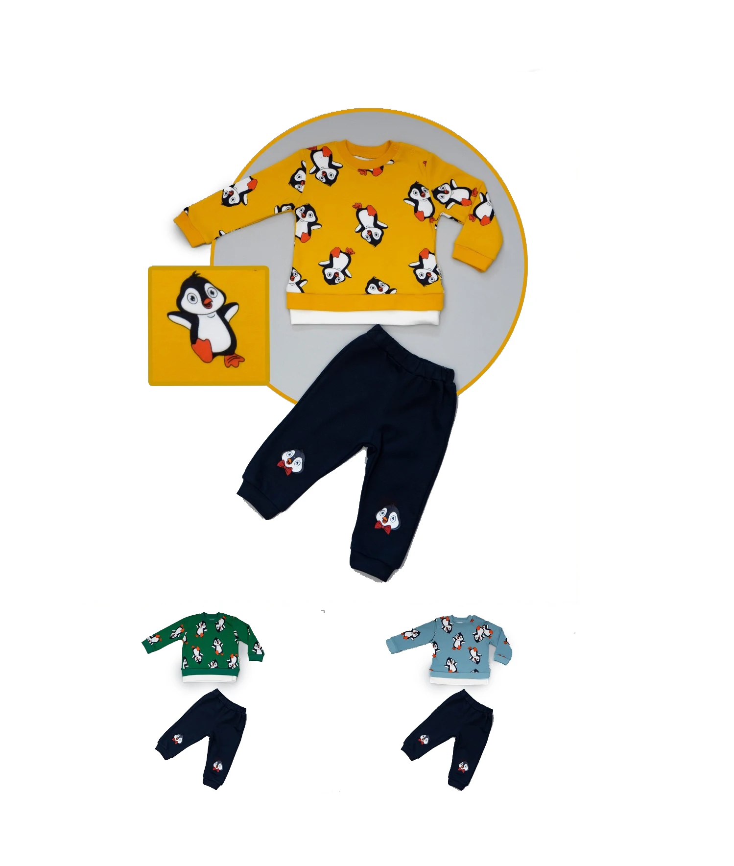 Горячая распродажа! Penguen с принтом комплект из 2 предметов, одежда для маленьких мальчиков, весенние мягкие хлопковые комплекты детской одежды от necix бренд