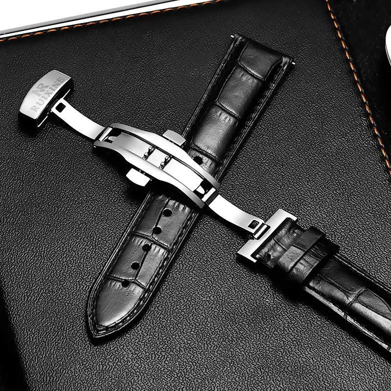 Часы мужские механические, Роскошные наручные часы-скелетоны с кожаным ремешком, с лунным турбийоном, Прямая поставка