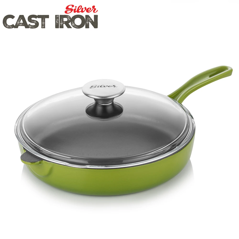 Чугунная антипригарная плоская сковорода с эмалированным покрытием и стеклянным покрытием для приготовления яиц и блинчиков, кухонные и столовые принадлежности высокого качества