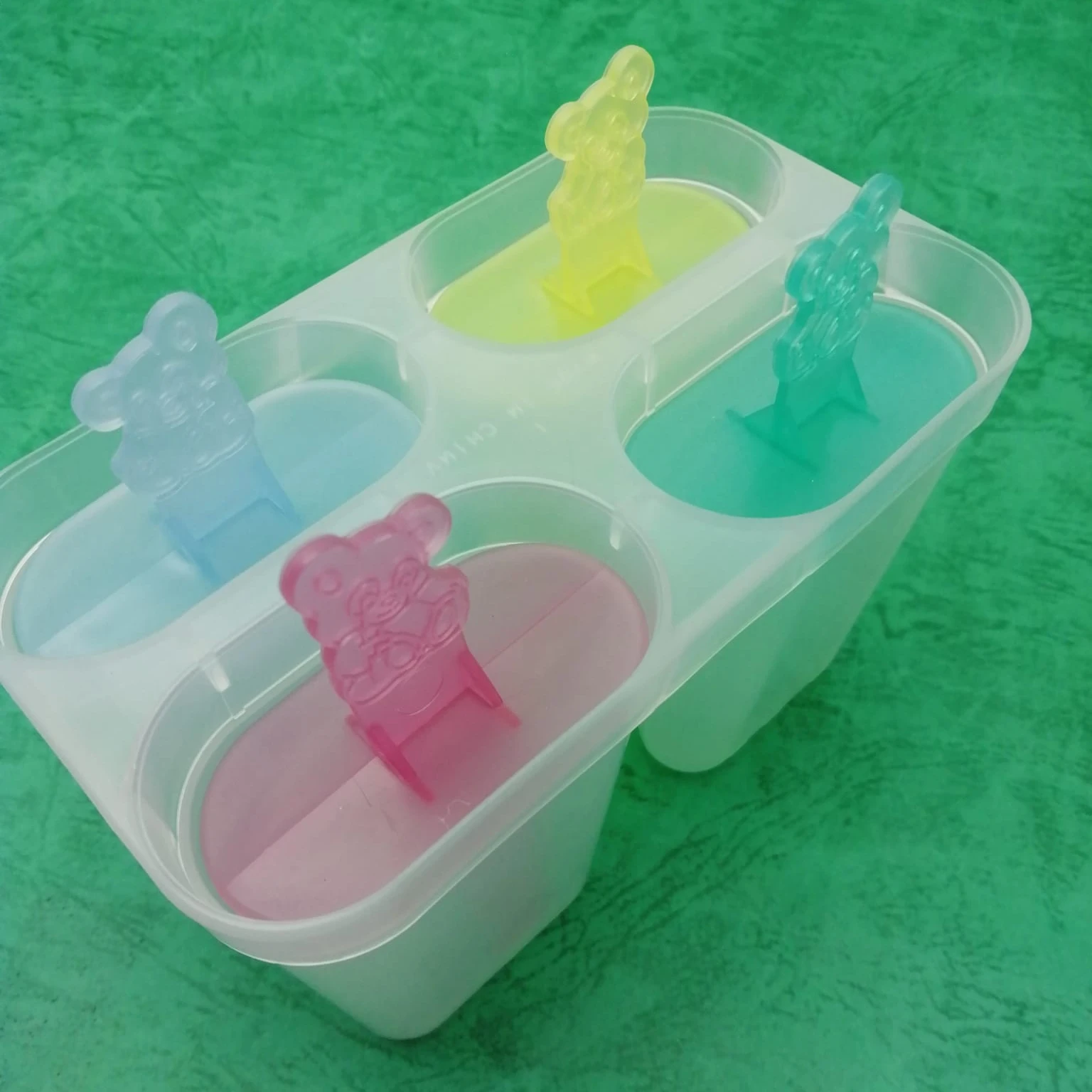 Plastic Ice lolly pop Popsicles maker mould STARWOOD #18SWZXD259 teddy bear handle BPA free food grade children icy lollipop