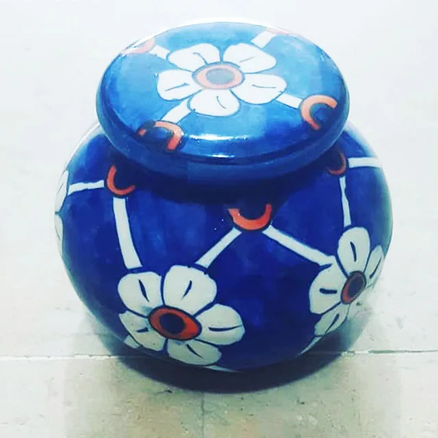  Классическая элегантная сине-белая глазурованная керамическая банка для печенья с крышкой в скандинавском стиле