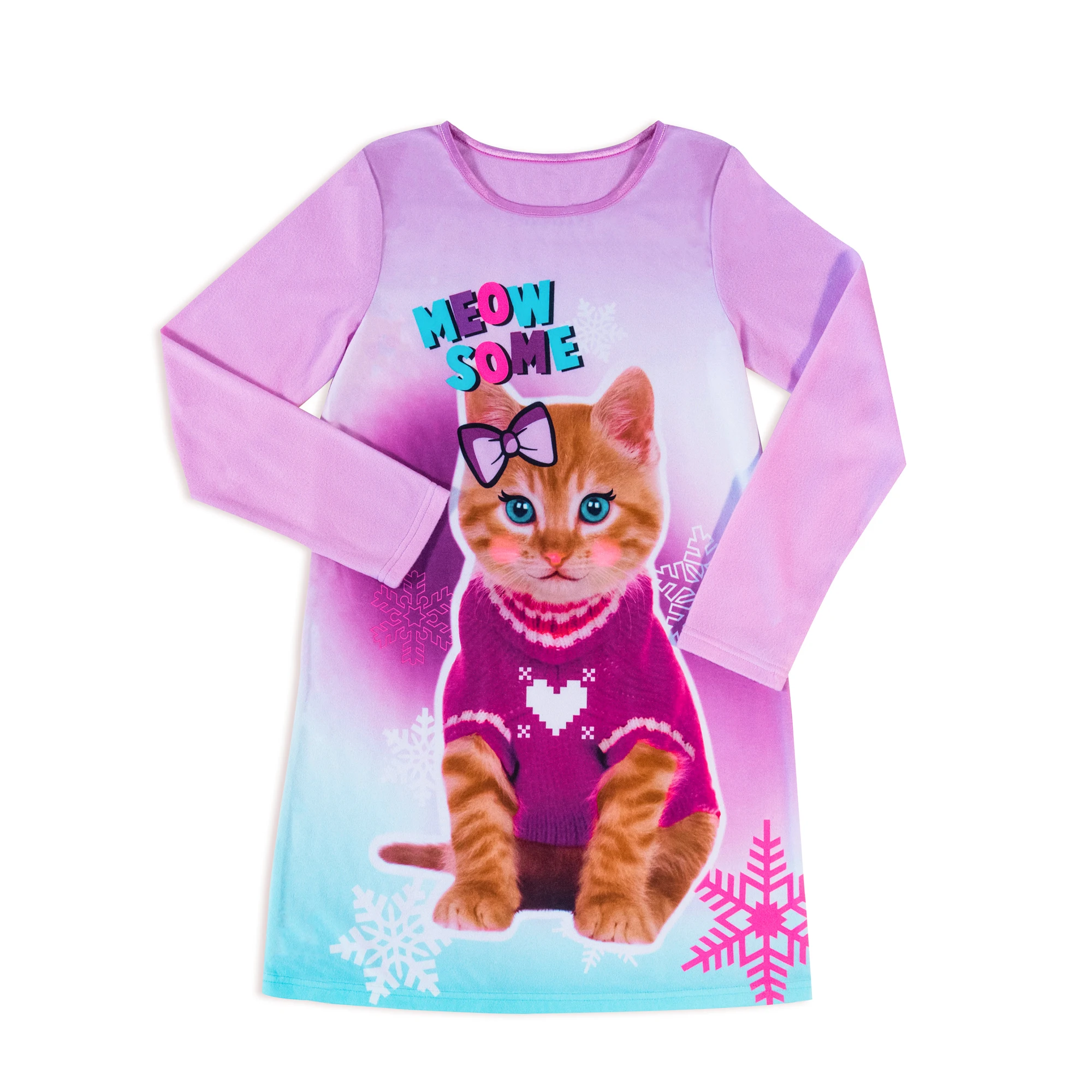 all over print cat baby girl dresses kids over sized t shirts children clothes flame resistant sleepwear