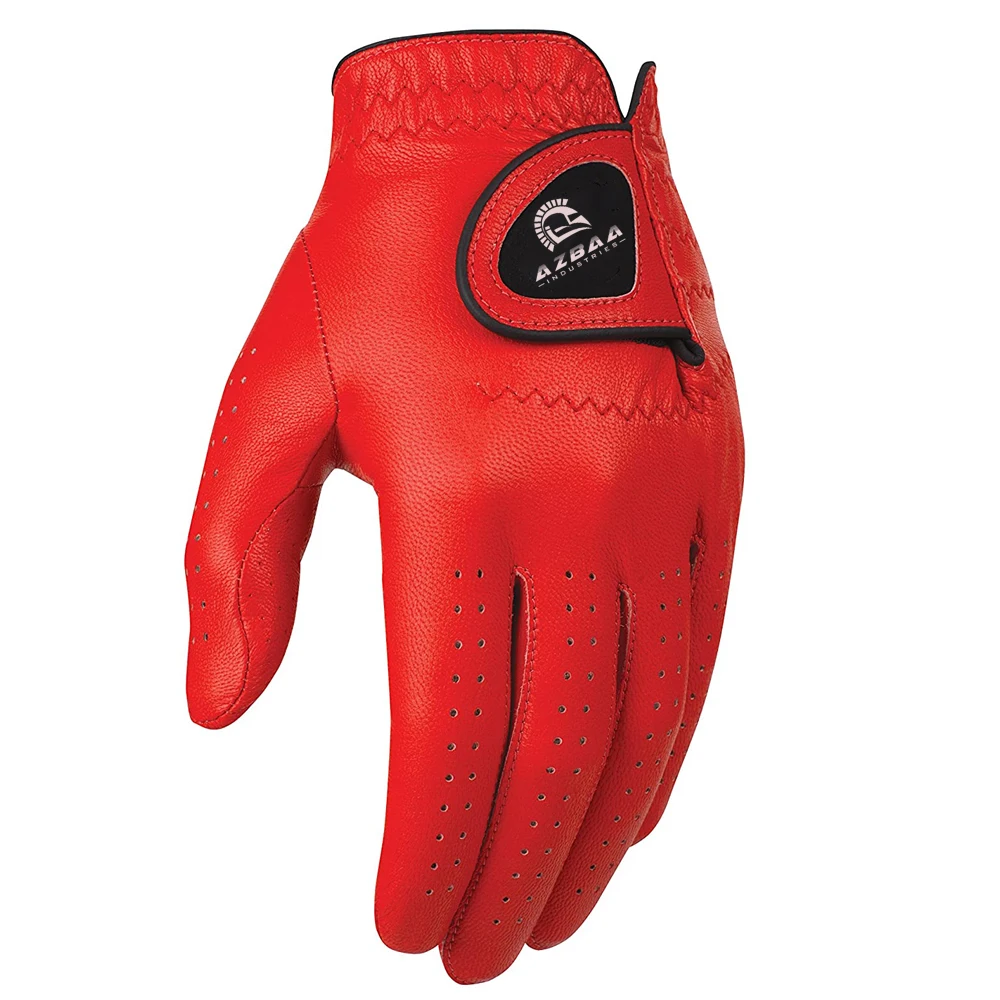 High quality full Leather palm  Printed Training red colored  titelist players golf gloves