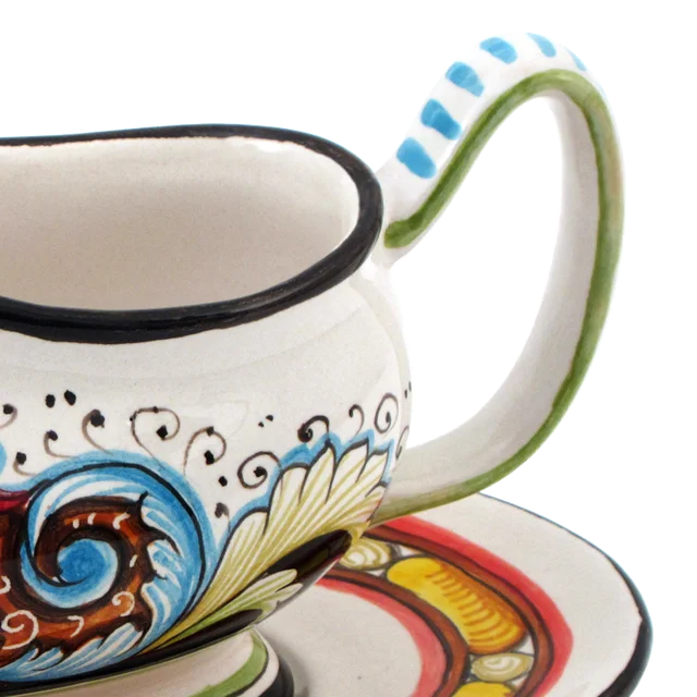 Handmade ceramic gravy boat made in Italy kitchen items pottery souce dish