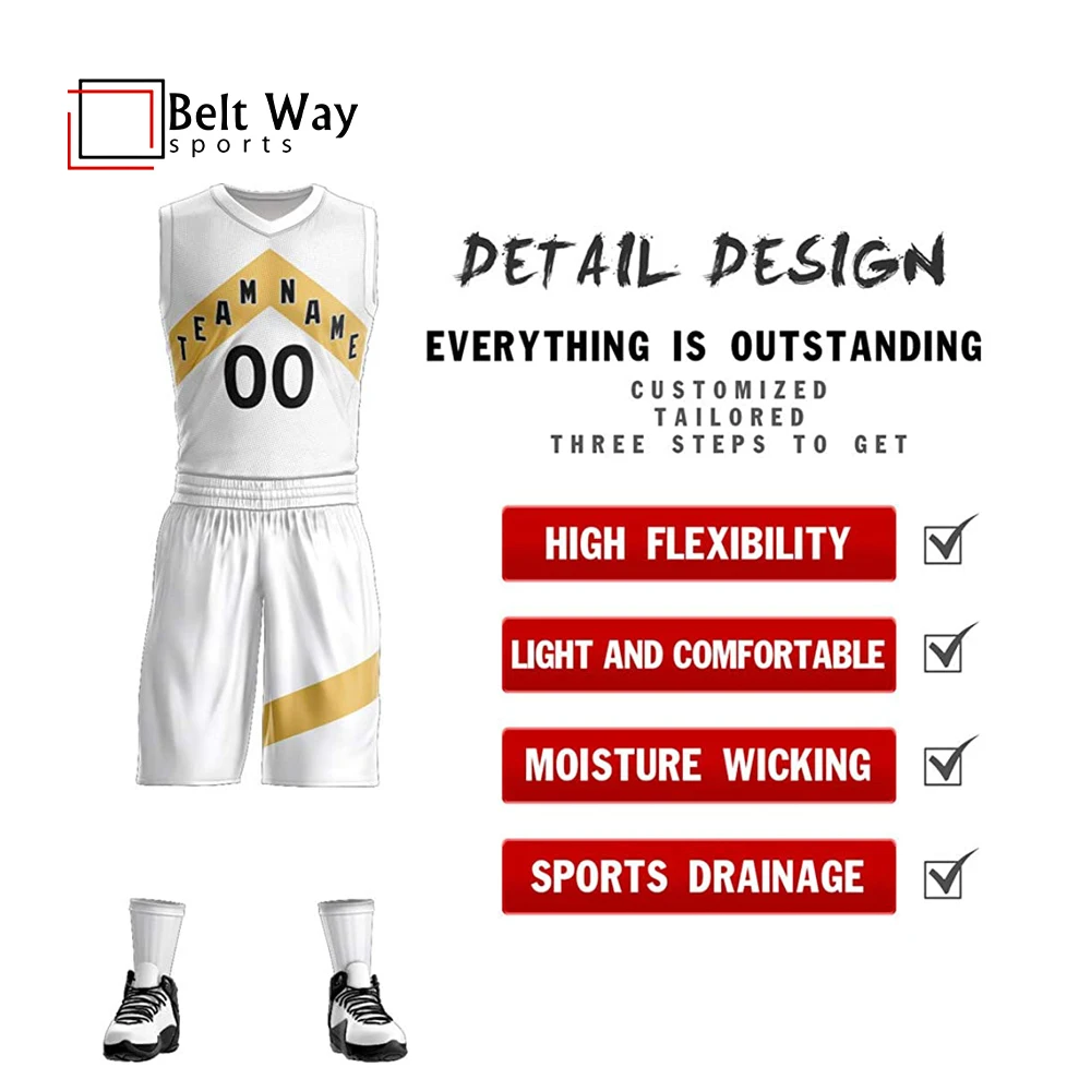 Wholesale Custom Men's Basketball Jerseys Sublimation Printed Reversible Athletic Team Uniform Sets OEM Service Model BW-159