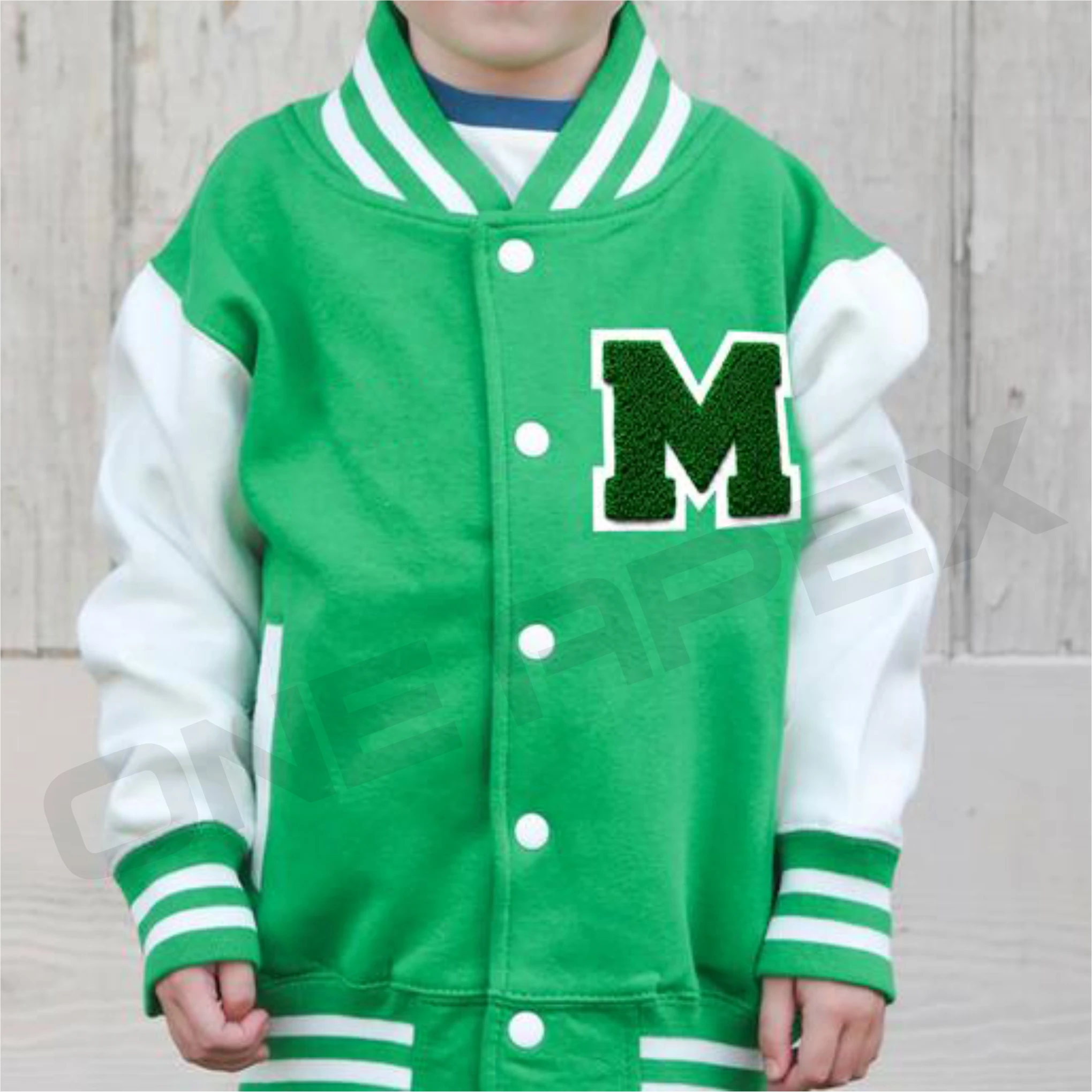 kids  style outdoor fashion lettermen jacket with fashion and leather sleeves custom design baseball jackets for Baby boy
