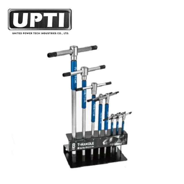 Taiwan Made High Quality Professional 8 pcs Metric T-Handle HETOK Hex Allen Key Wrench Set with Storage Rack
