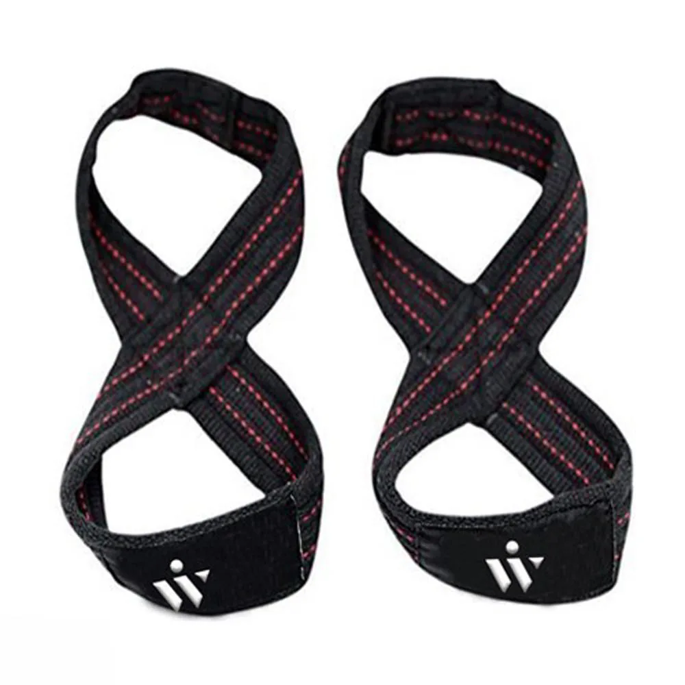 Weight Lifting Gym Wrist Straps Figure Eight Neoprene Padded Gym Dead Lifting Double Loop Wrist Straps