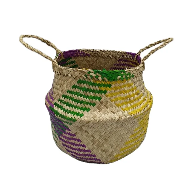 Оптовая продажа плетеная корзина для хранения соломинок ручной работы из водорослей от вьетнамского поставщика