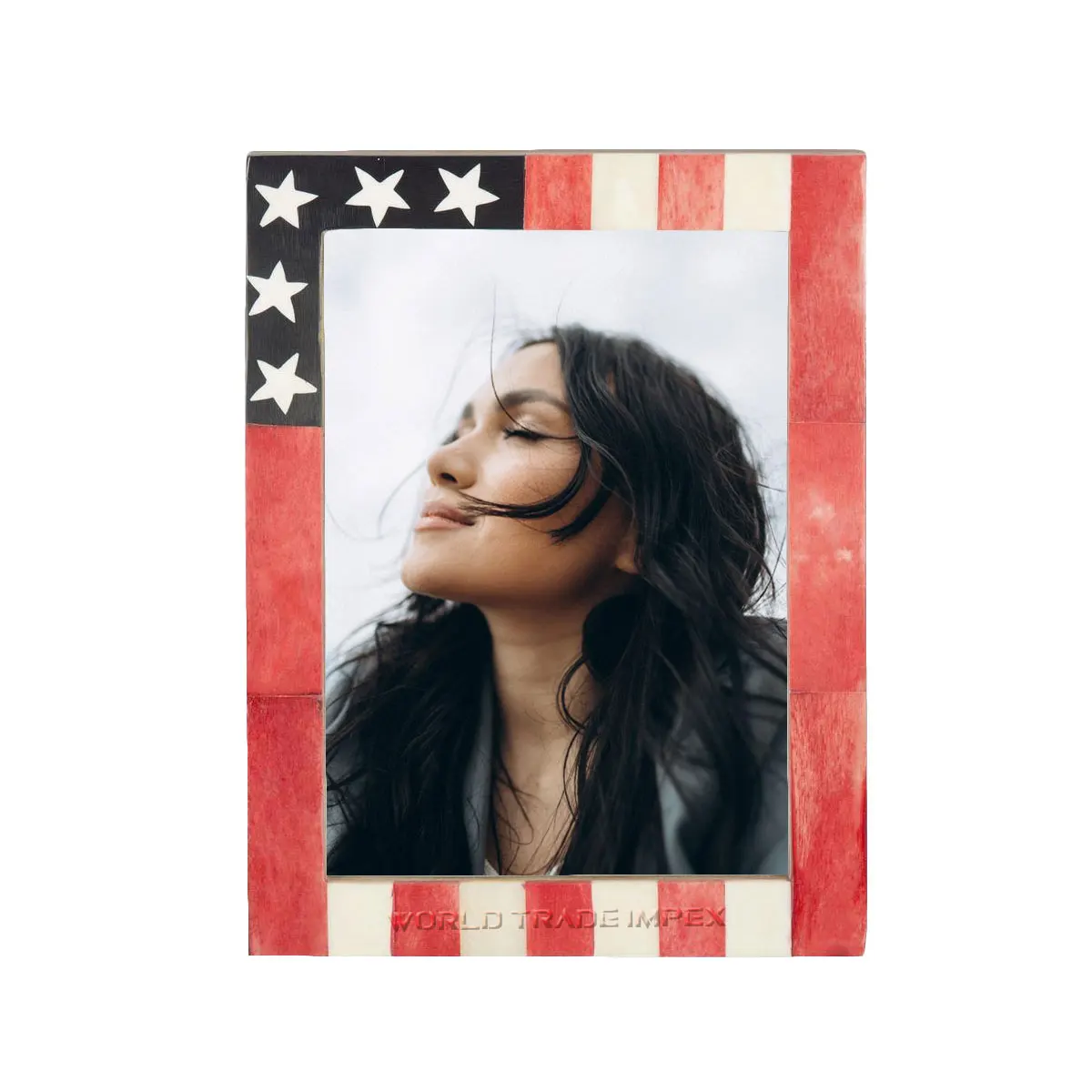 USA American flag picture photo frame handmade souvenirs 5x7