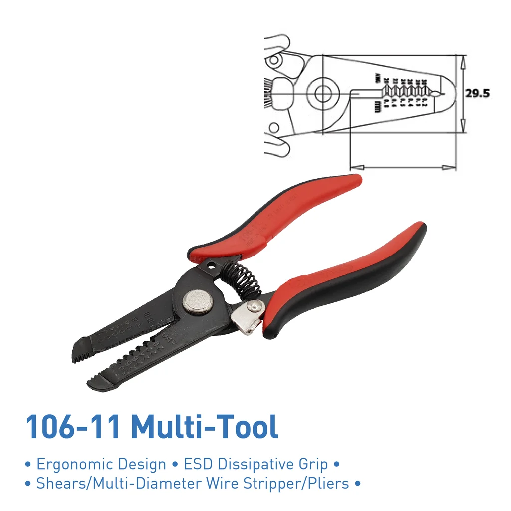 Precision Multi-Tool Shears Wire Stripper Pliers 106-11 HAKKO Electronic Hand Tool DIY Ergonomic Design Multi-Functional H106