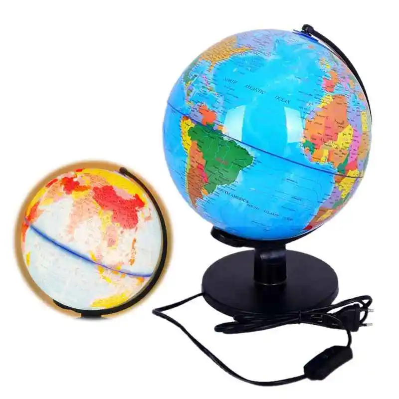 LED Table Lamp Desk Night Light World Globe Map Lamp with Stand for Children  Educational Interactive Astronomy Geography