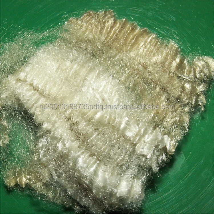 Great quality polyester staple fiber for nonwoven materials production 3D/64mm, beige color, staple fibers for sale
