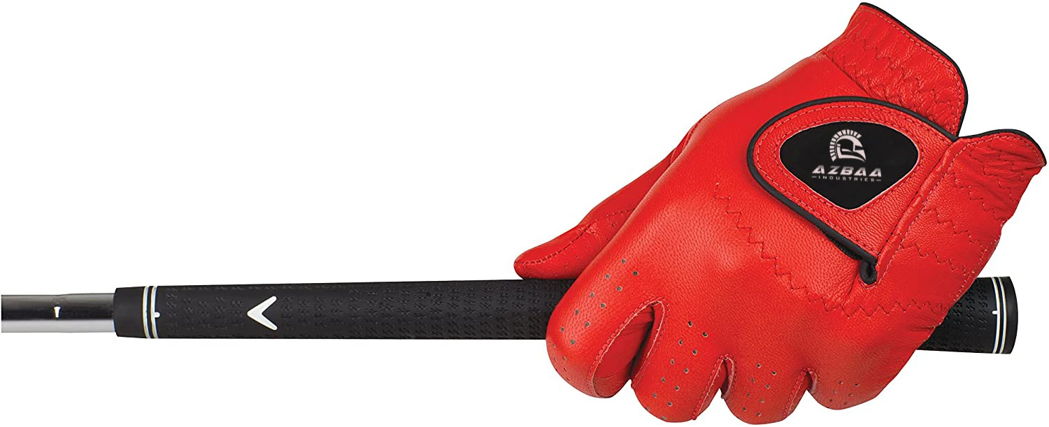 High quality full Leather palm  Printed Training red colored  titelist players golf gloves