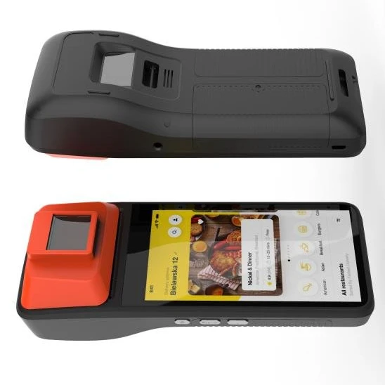 Optical Biometric Fingerprint reader Handheld Android 9.0 POS Terminal NFC 2D Barcode scanner