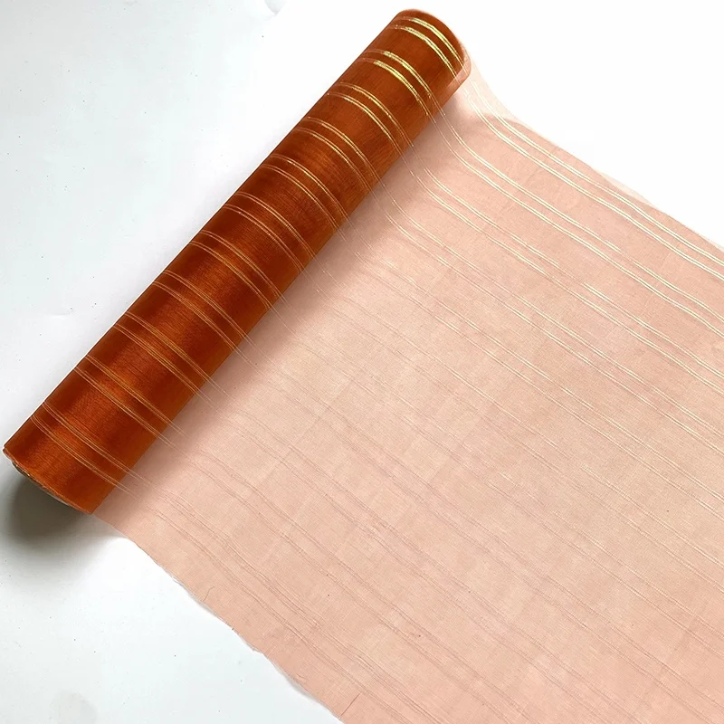 
Cheap Gold Glitter Wedding Organza Roll Disposable Tablecloth Roll 