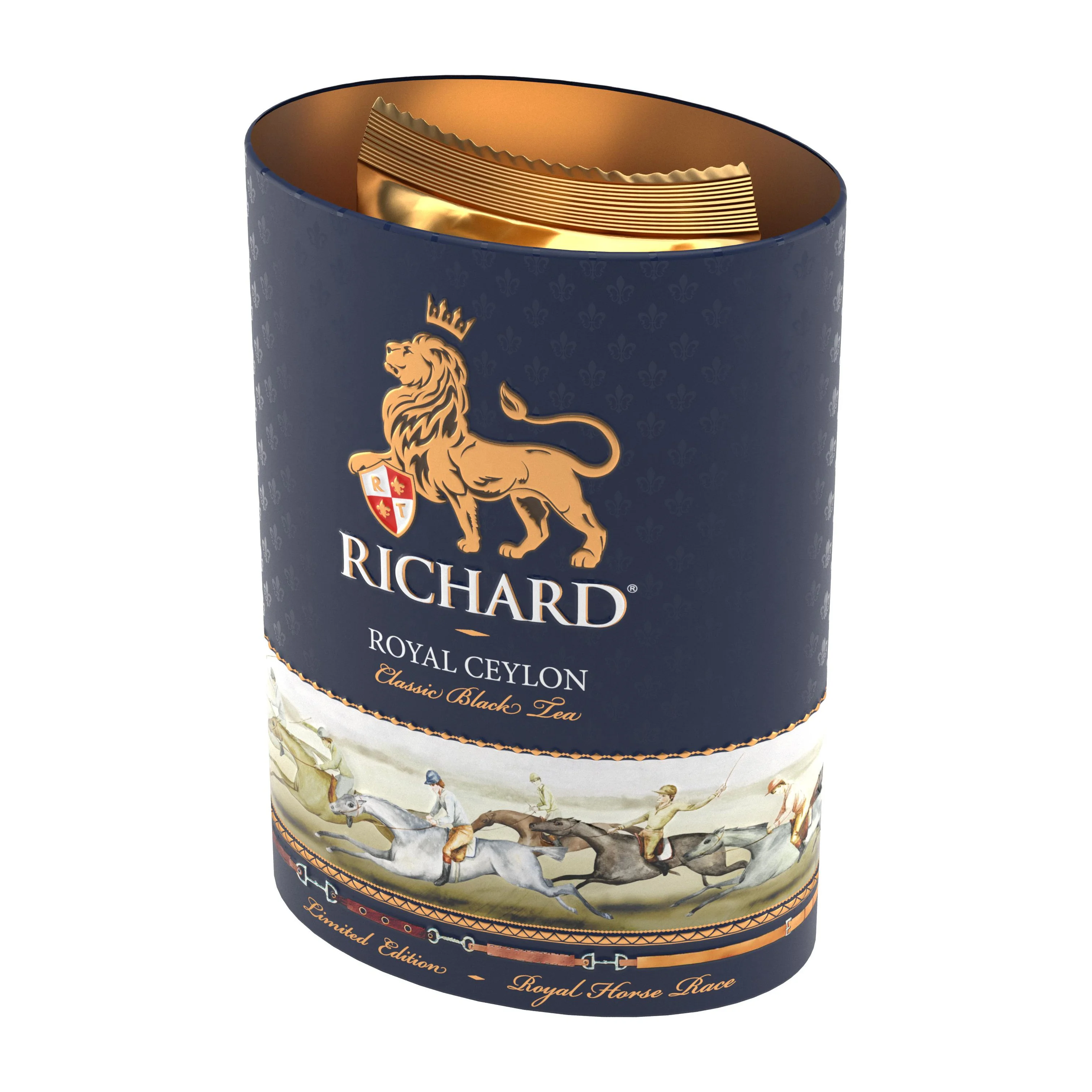 
 Ричард Роял Цейлон-сланкан листовой отборный черный чай, сильный богатый вкус и Классический Нежный аромат, подарочная упаковка Олово 80  