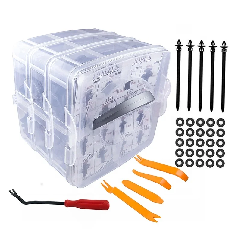 
620pcs Car Push Retainer Clips & Plastic Fasteners Kit +30 Tools Set 