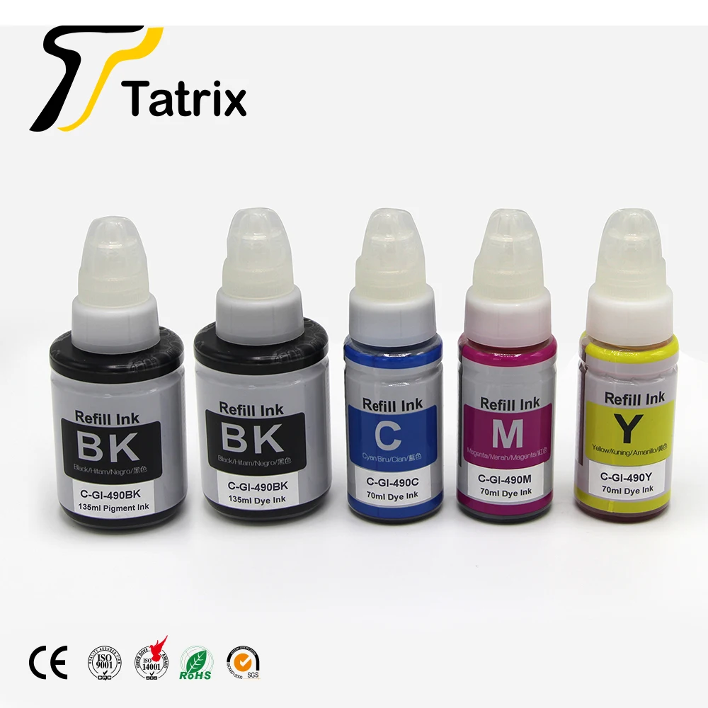  Tatrix GI490 GI 490 Премиум Универсальный цветный водная бутылка пополнения объем чернил для струйной печати GI-490 Canon PIXMA G1400