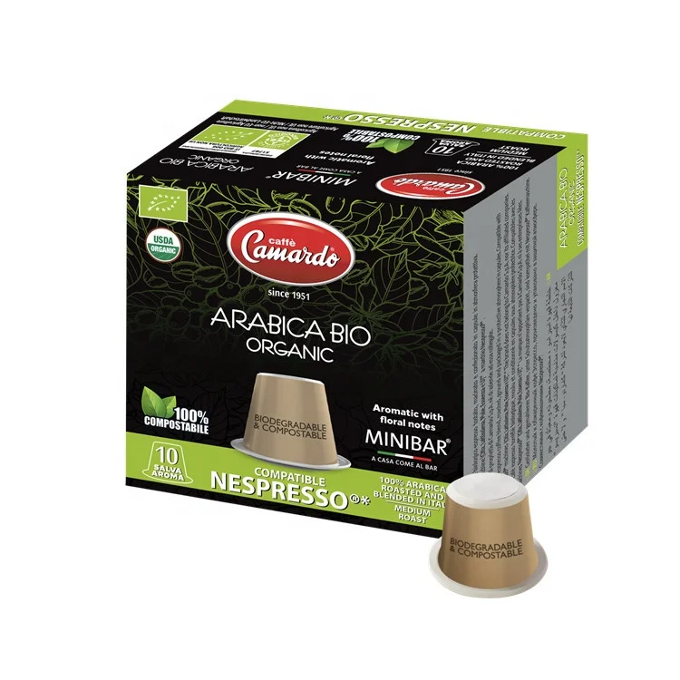 
10 Compostable Capsules Blend Arabica Bio Organic Coffee Espresso Beans Organic Coffee Beans Roasted Coffee Capsules 