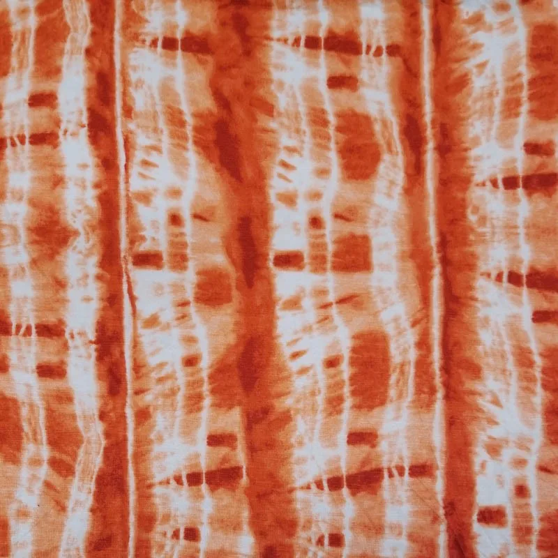 Кораллового цвета в сиропе Персик с «вареный» с печатным рисунком на искусственный шёлковый спандекс трикотаж с узелками 180 GSM стиль P-1417-HVY-RSJ