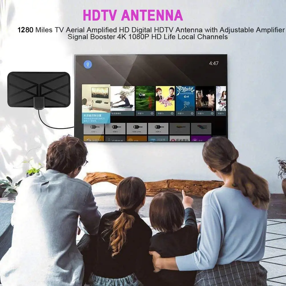  Новинка Высококачественная Мини HD цифровая ТВ антенна усилитель ТВ-кабель комнатная