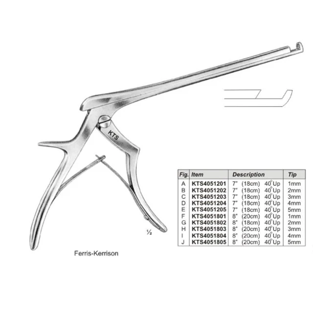 Surgical Instruments Rongeurs Punches & Cutters Kerrison Punches  Ferris-Smith Kerrison Punch Plier Grip Style Handle.