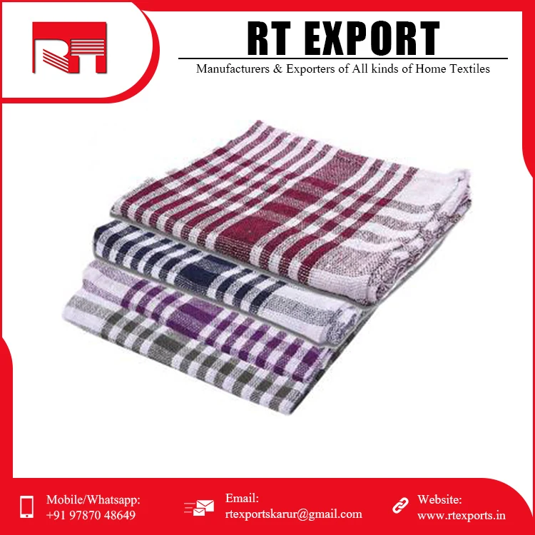 Wholesale Price Yarn Dyed Dish Towel Checks Design Custom Print Jacquard Multi Color Kitchen Towels
