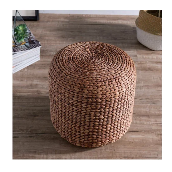 Water Hyacinth Ottoman Pouf Straw Ottoman Stool Chair Water Hyacinth Chair