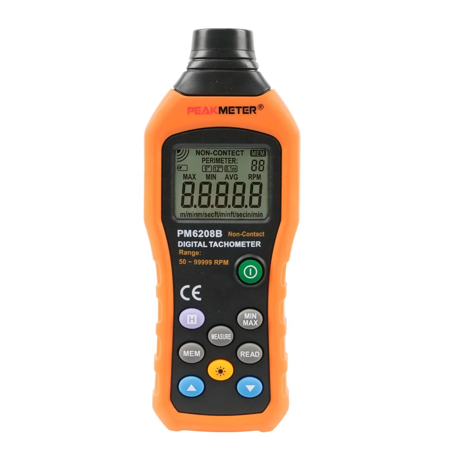 50~19999RPM high quality digital non contact tachometer PM6208B with 50-250mm measuring distance