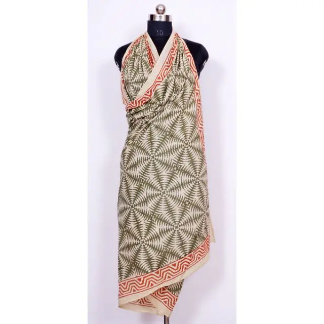 Indian Beautiful Hand Made Cotton Pareo,Hand Block Print Sarong, Womens Wear Scarves Indian Dupata Stylish Girls Pario