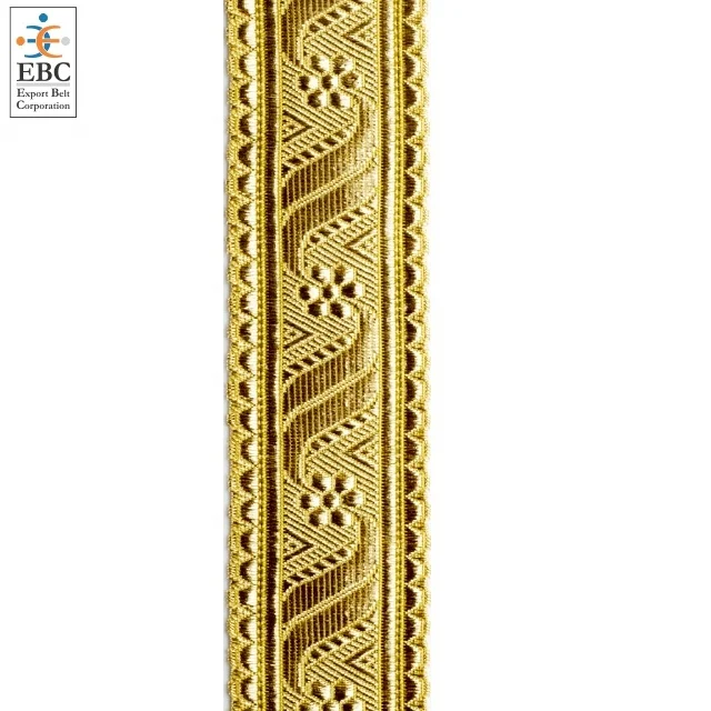 Gold Mylar Braid Metallic Pilot Gallon Gimp Braid Lace Customized Laurex Metal Thread Braid Lace for Ranks Sleeves Custom Sizes